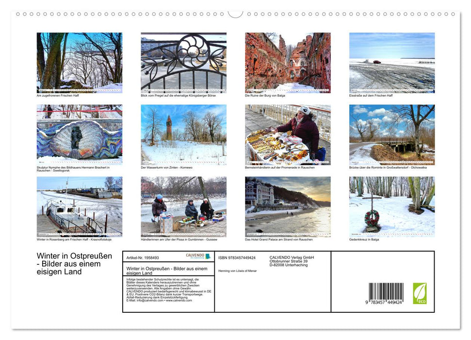 Winter in Ostpreußen - Bilder aus einem eisigen Land (CALVENDO Premium Wandkalender 2026)