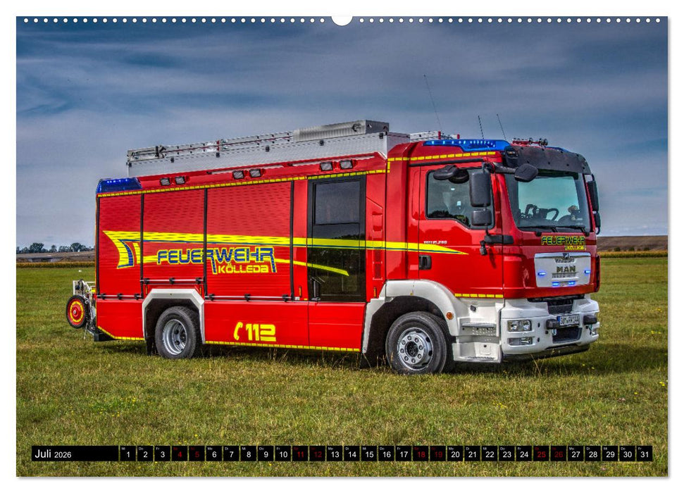 Feuerwehrfahrzeuge (CALVENDO Premium Wandkalender 2026)