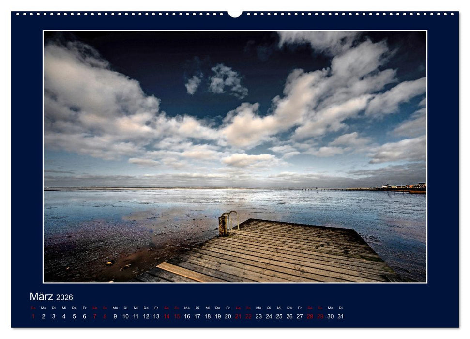 Wolken, Watt und Wellen. Fotografische Impressionen vom Jadebusen. (CALVENDO Wandkalender 2026)