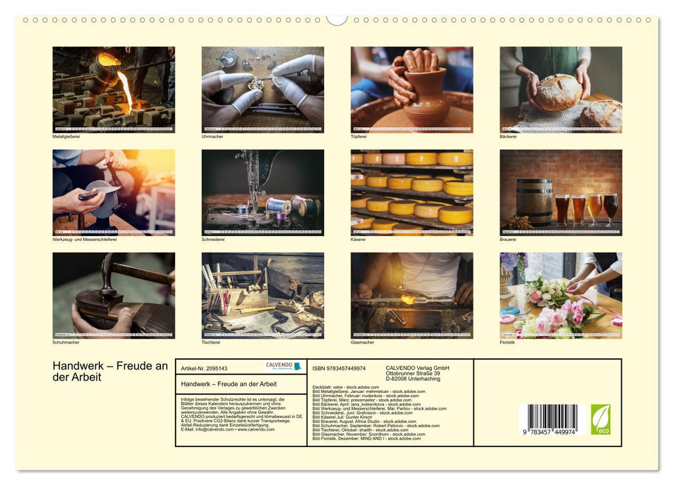 Handwerk – Freude an der Arbeit (CALVENDO Premium Wandkalender 2026)