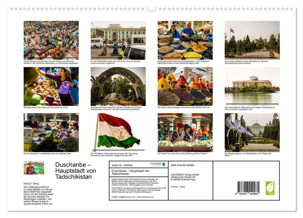 Duschanbe – Hauptstadt von Tadschikistan (CALVENDO Premium Wandkalender 2026)