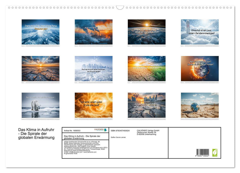 Das Klima in Aufruhr - Die Spirale der globalen Erwärmung (CALVENDO Wandkalender 2026)