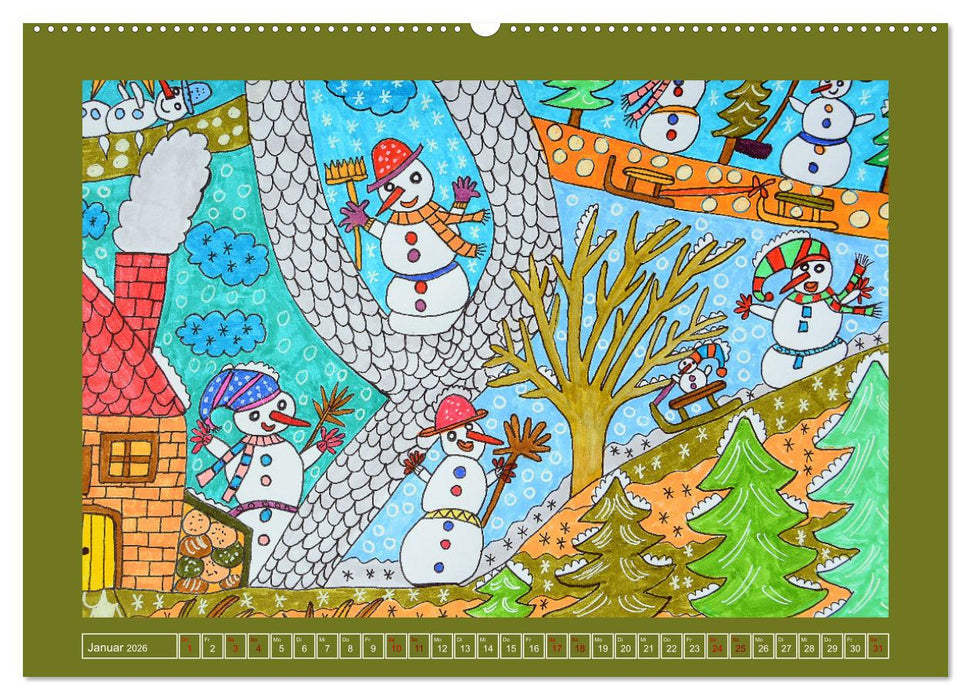 Malerei, lustig und vergnügt (CALVENDO Premium Wandkalender 2026)