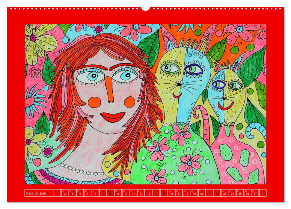 Malerei, lustig und vergnügt (CALVENDO Premium Wandkalender 2026)
