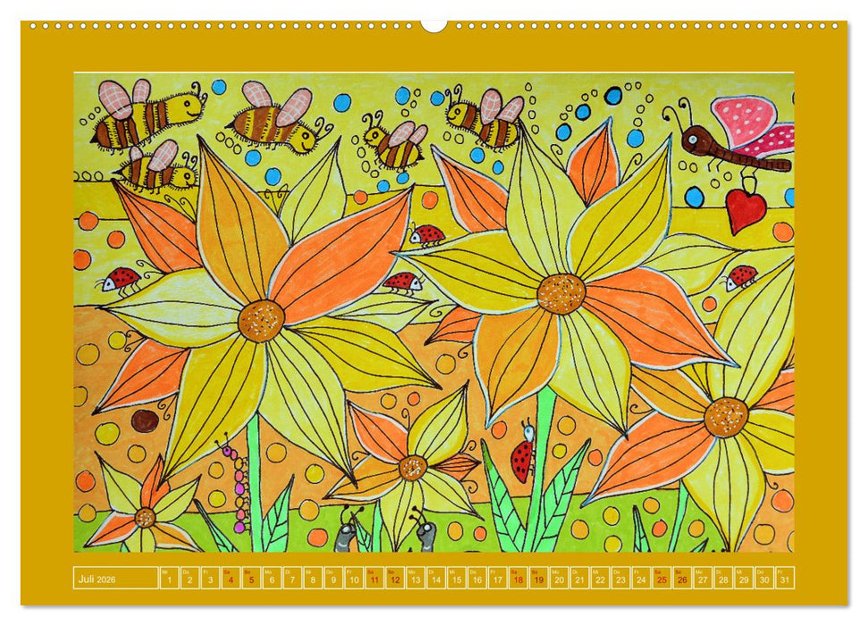 Malerei, lustig und vergnügt (CALVENDO Premium Wandkalender 2026)