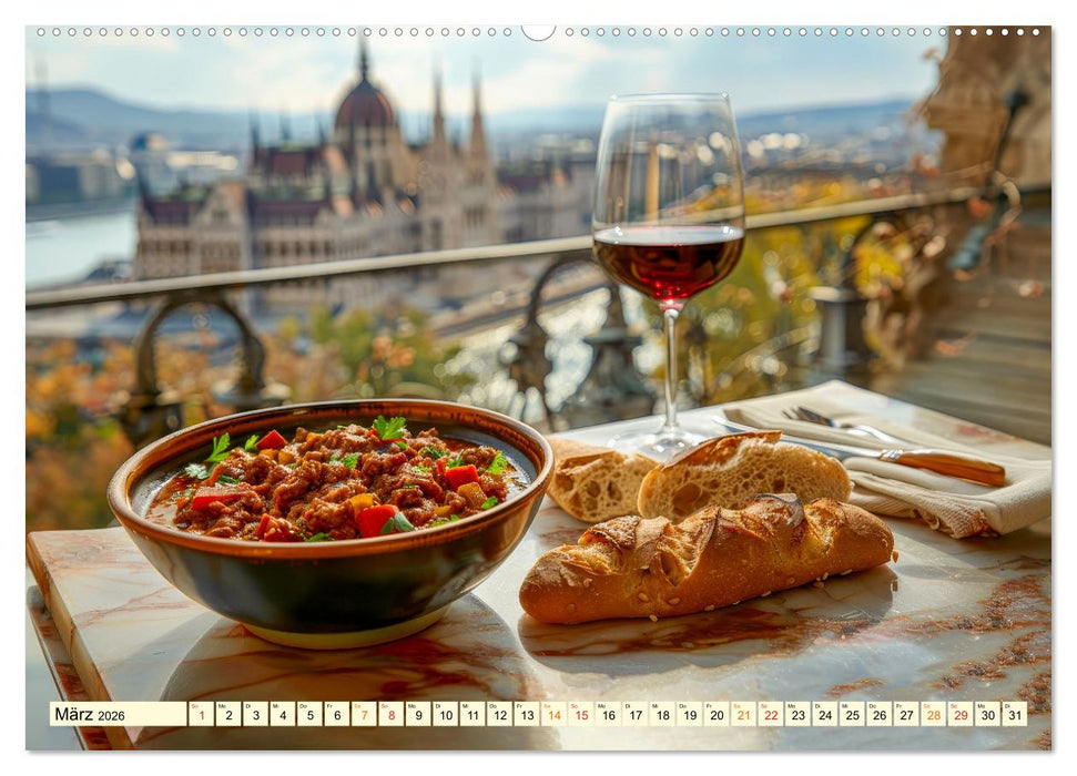 Europa für Gourmets - landestypische Gerichte erleben (CALVENDO Premium Wandkalender 2026)