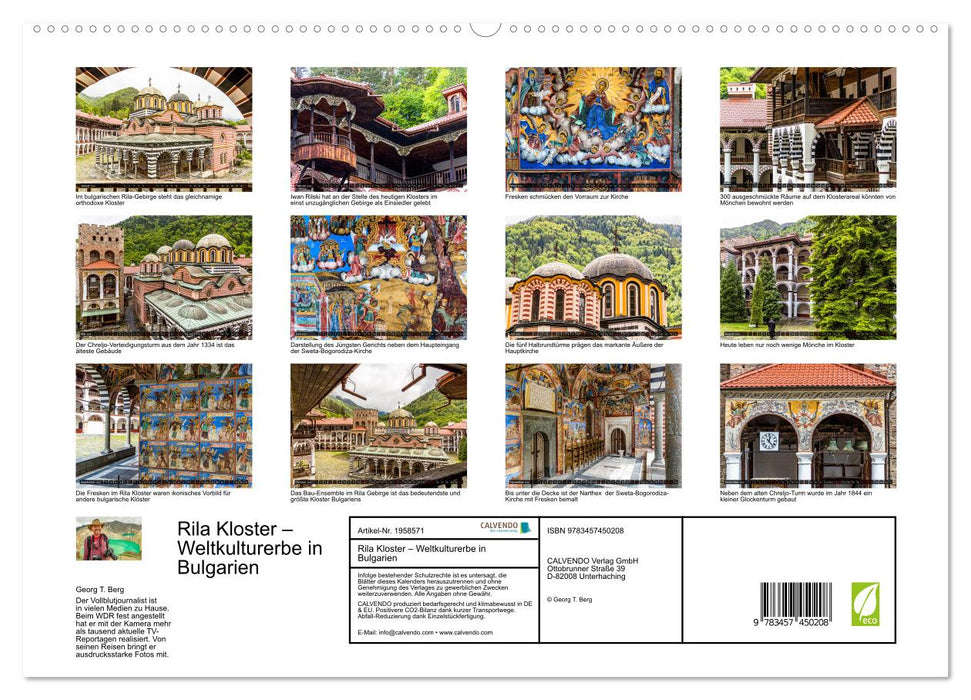 Rila Kloster – Weltkulturerbe in Bulgarien (CALVENDO Premium Wandkalender 2026)