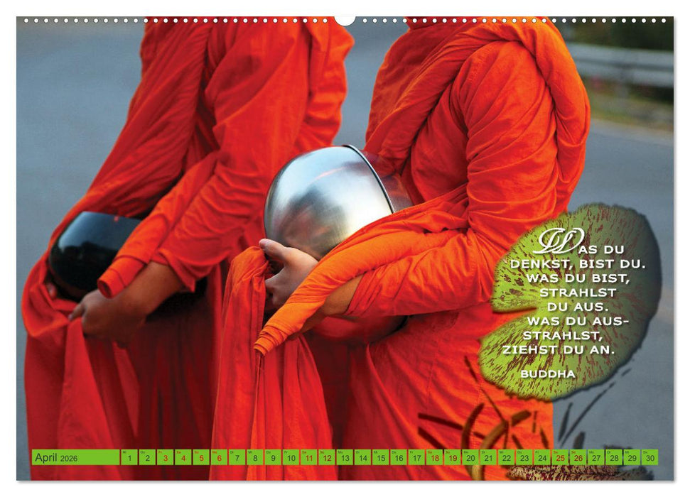 Buddhas Worte - Der Weg zur Achtsamkeit (CALVENDO Premium Wandkalender 2026)