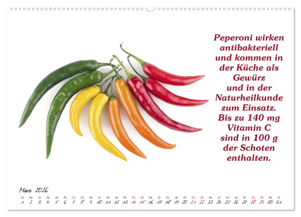 Gewürze: Gesund & Lecker (CALVENDO Premium Wandkalender 2026)