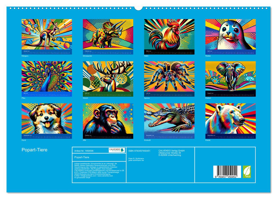 Popart-Tiere (CALVENDO Premium Wandkalender 2026)
