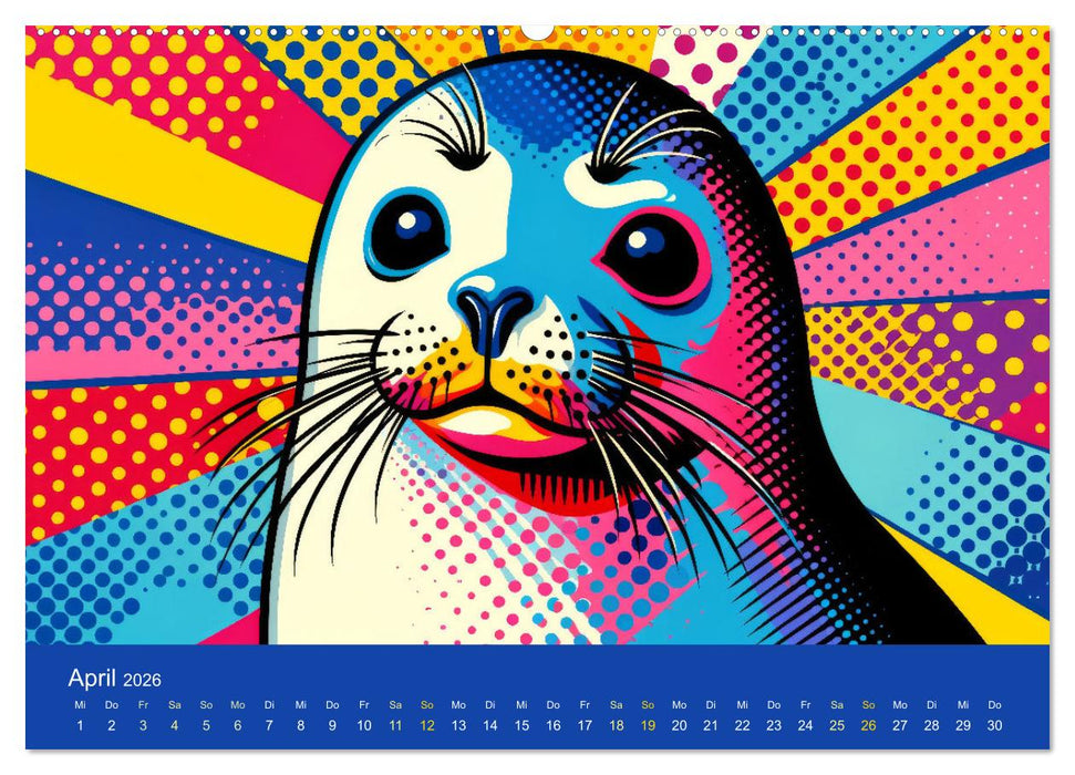Popart-Tiere (CALVENDO Premium Wandkalender 2026)