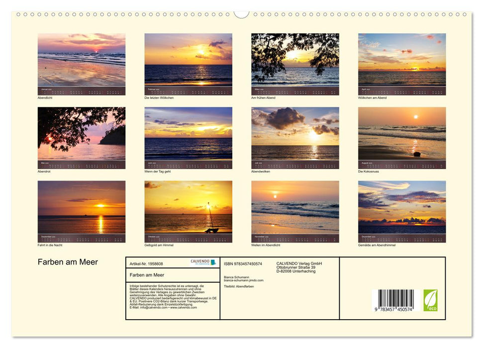 Farben am Meer (CALVENDO Premium Wandkalender 2026)