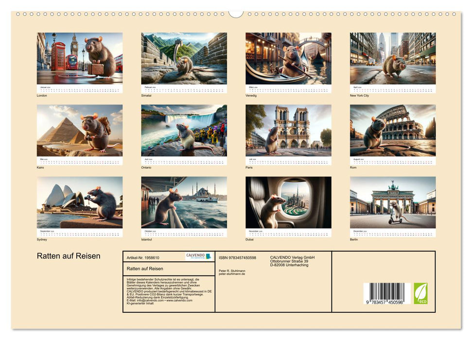 Ratten auf Reisen (CALVENDO Premium Wandkalender 2026)