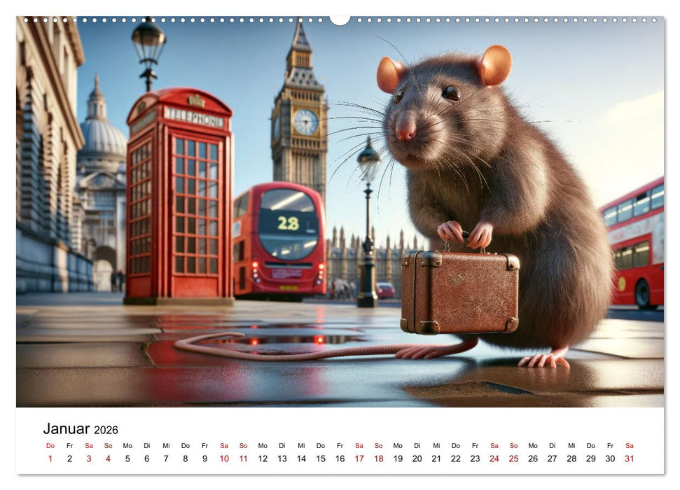 Ratten auf Reisen (CALVENDO Premium Wandkalender 2026)