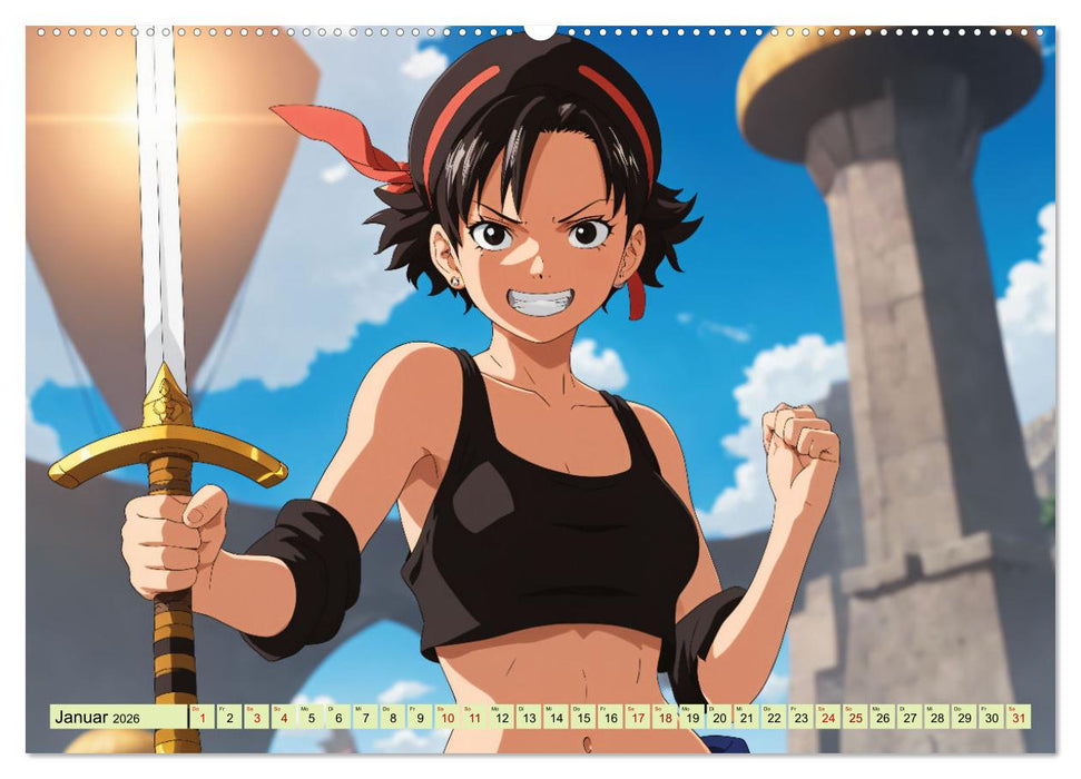 Anime Piraten - Waifu Edition (CALVENDO Premium Wandkalender 2026)