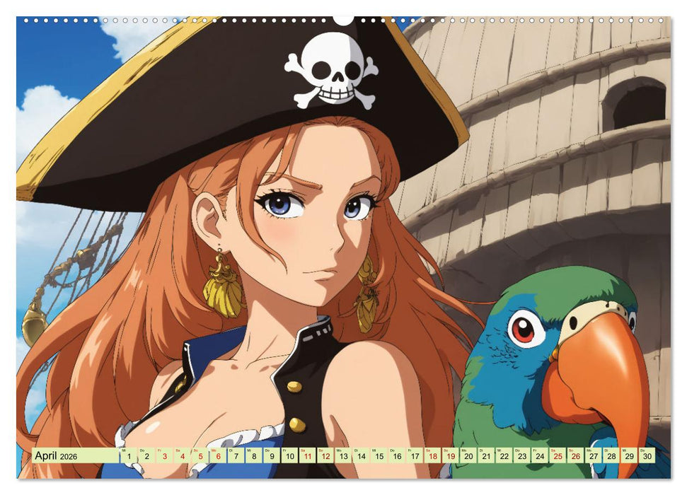 Anime Piraten - Waifu Edition (CALVENDO Premium Wandkalender 2026)