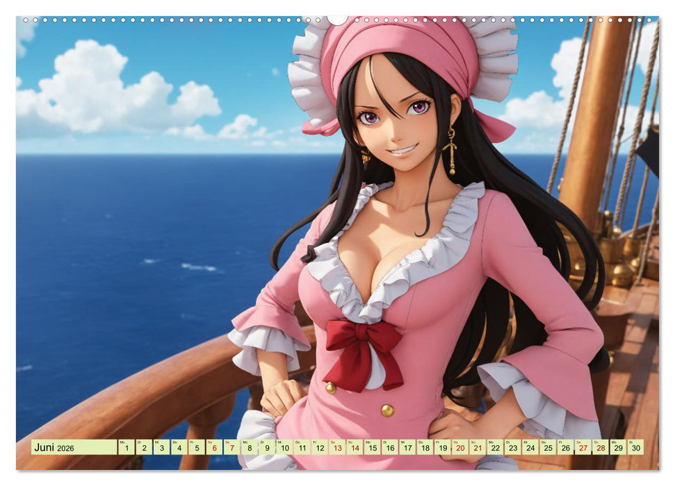 Anime Piraten - Waifu Edition (CALVENDO Premium Wandkalender 2026)