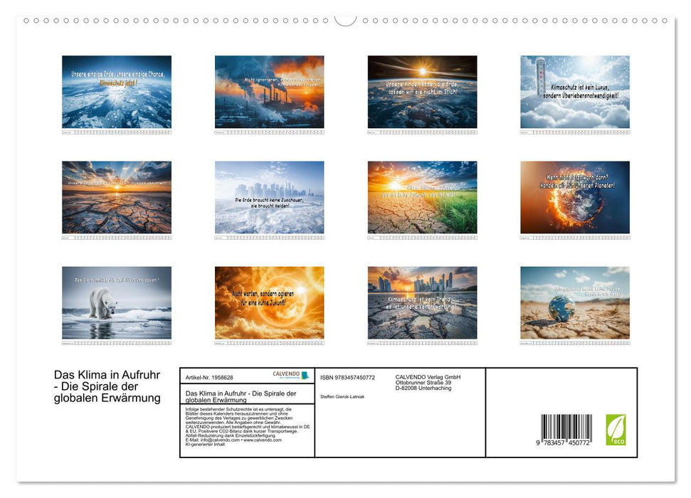 Das Klima in Aufruhr - Die Spirale der globalen Erwärmung (CALVENDO Premium Wandkalender 2026)