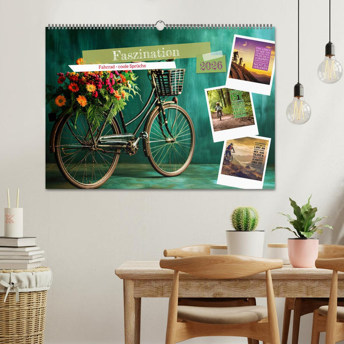 Faszination Fahrrad - coole Sprüche (CALVENDO Wandkalender 2026)