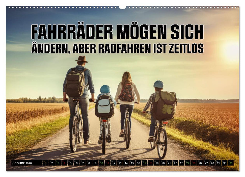 Faszination Fahrrad - coole Sprüche (CALVENDO Wandkalender 2026)