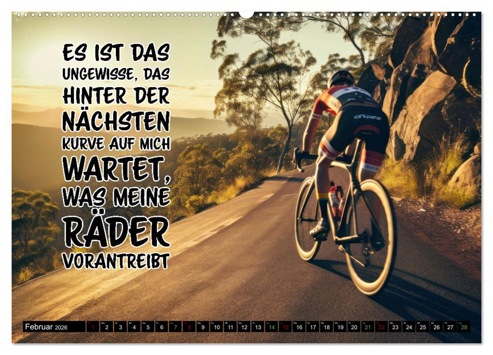 Faszination Fahrrad - coole Sprüche (CALVENDO Wandkalender 2026)