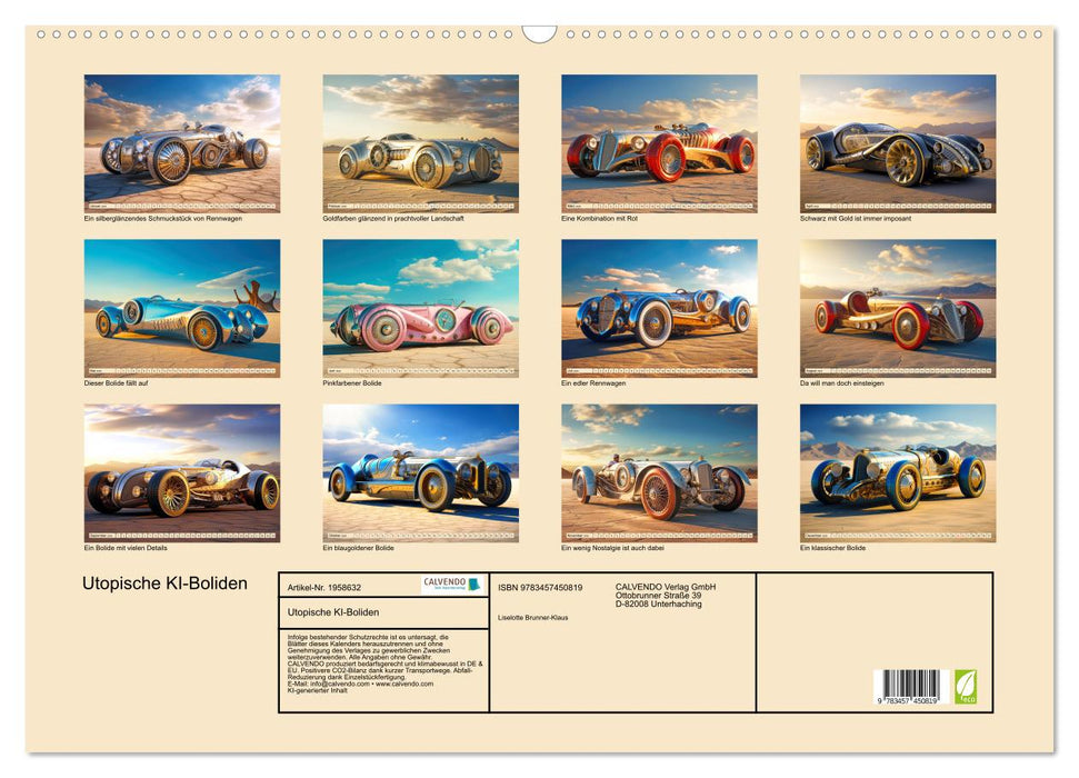 Utopische KI-Boliden (CALVENDO Wandkalender 2026)