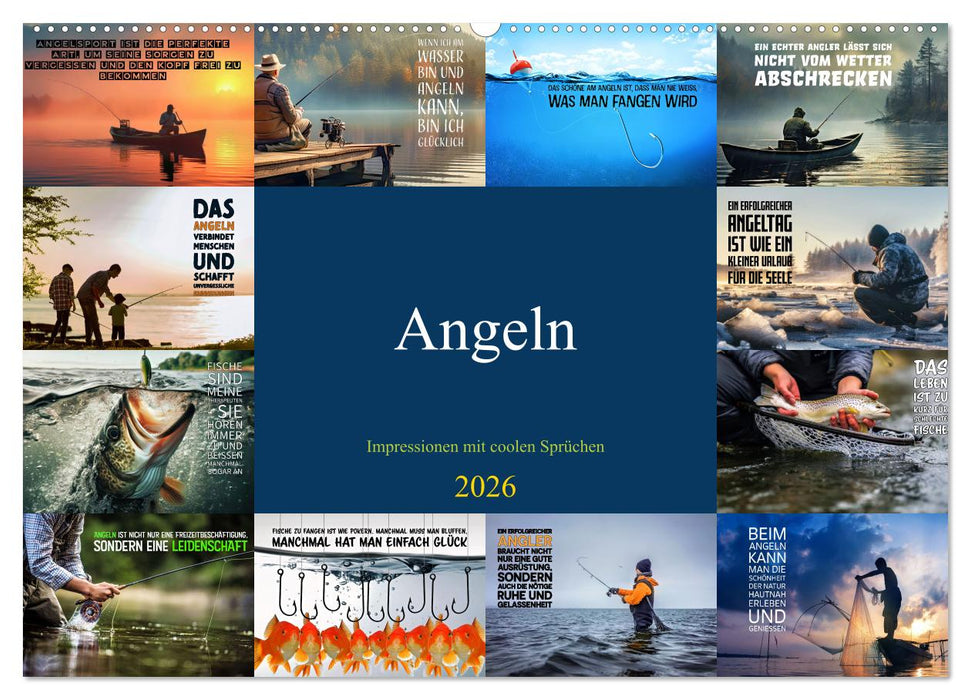 Angeln - Impressionen mit coolen Sprüchen (CALVENDO Wandkalender 2026)