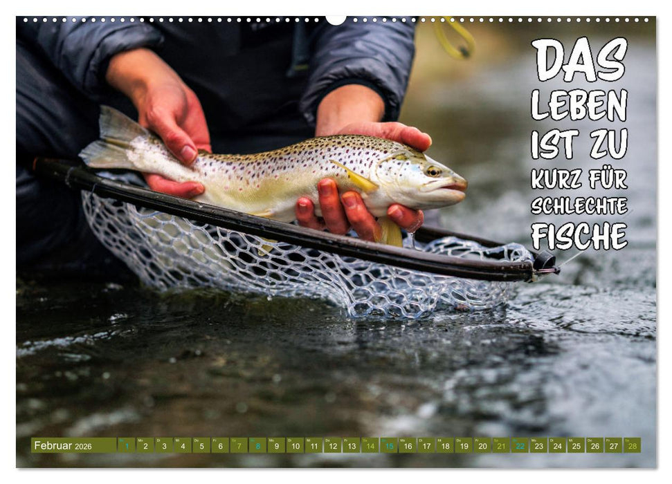 Angeln - Impressionen mit coolen Sprüchen (CALVENDO Wandkalender 2026)