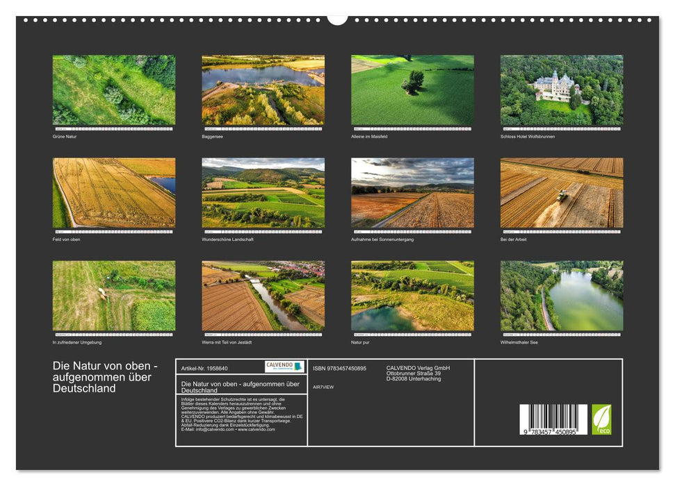 Die Natur von oben - aufgenommen über Deutschland (CALVENDO Premium Wandkalender 2026)