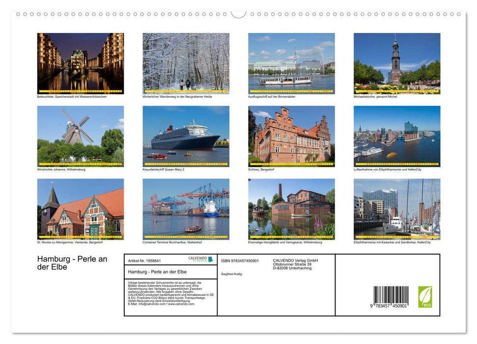 Hamburg - Perle an der Elbe (CALVENDO Premium Wandkalender 2026)