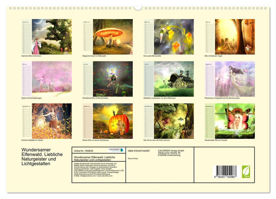 Wundersamer Elfenwald. Liebliche Naturgeister und Lichtgestalten (CALVENDO Premium Wandkalender 2026)
