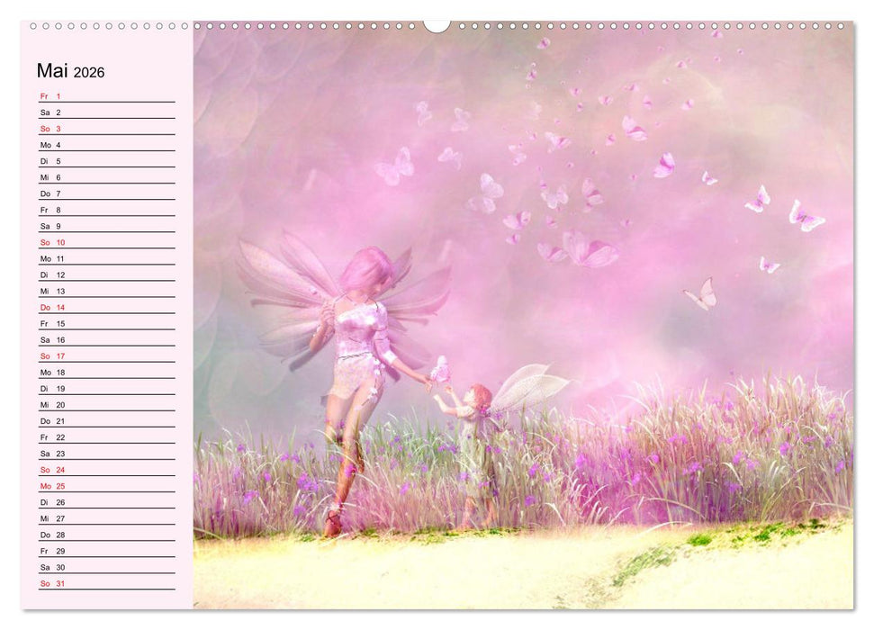 Wundersamer Elfenwald. Liebliche Naturgeister und Lichtgestalten (CALVENDO Premium Wandkalender 2026)