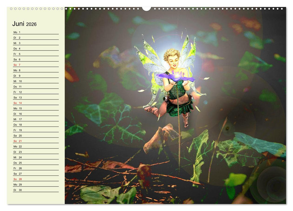 Wundersamer Elfenwald. Liebliche Naturgeister und Lichtgestalten (CALVENDO Premium Wandkalender 2026)