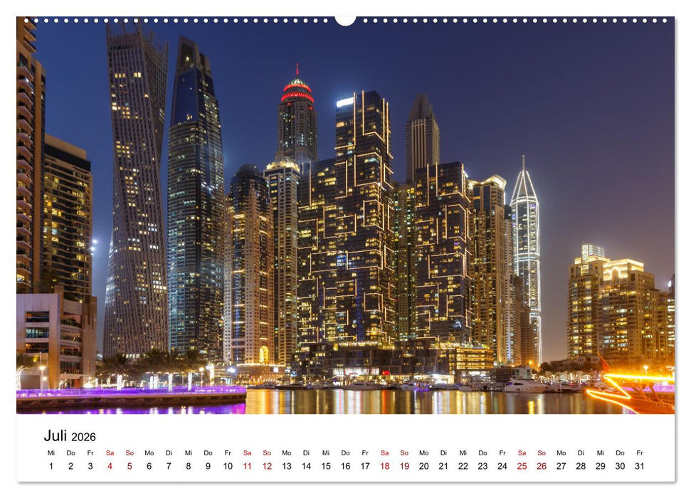 Weltstadt Dubai (CALVENDO Premium Wandkalender 2026)