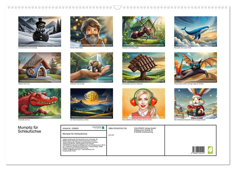 Mumpitz für Schlaufüchse (CALVENDO Wandkalender 2026)