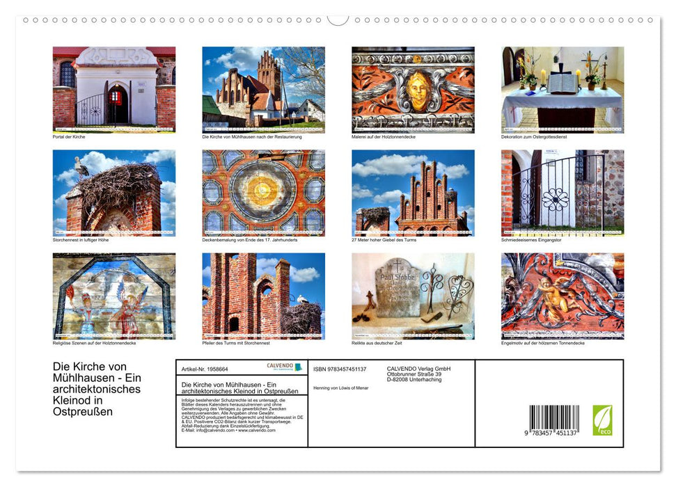 Die Kirche von Mühlhausen - Ein architektonisches Kleinod in Ostpreußen (CALVENDO Premium Wandkalender 2026)