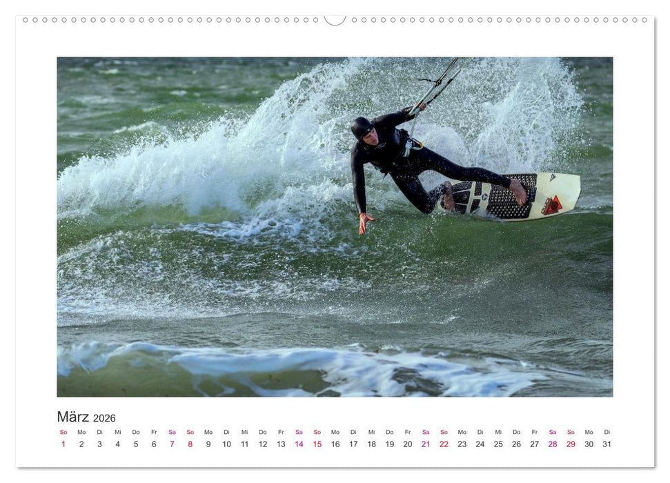 Faszination Wassersport - Windsurfen und Kitesurfen an Nord- und Ostsee (CALVENDO Premium Wandkalender 2026)