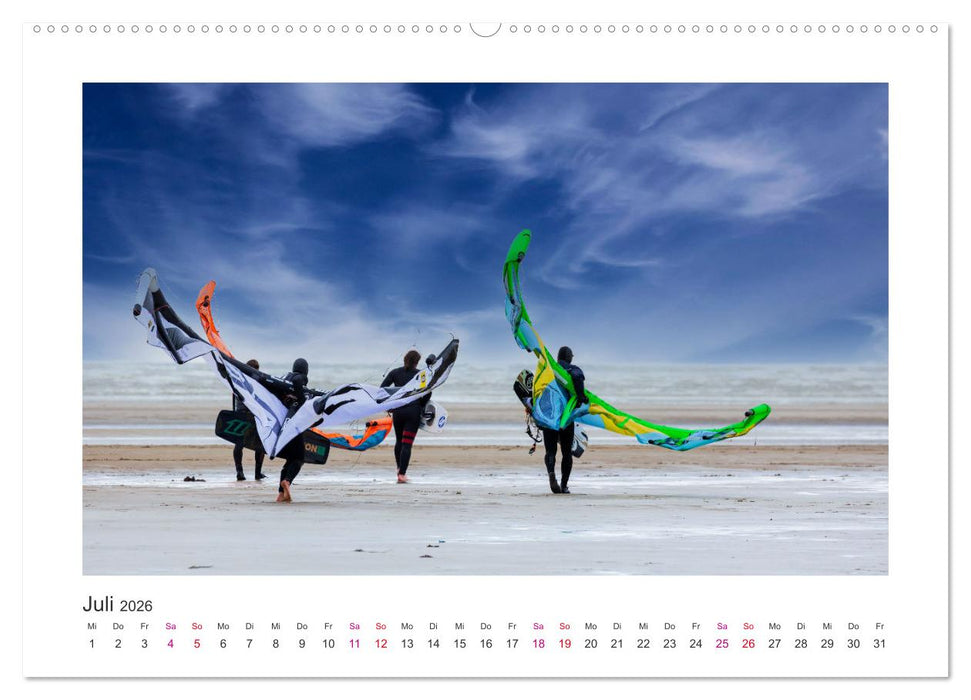 Faszination Wassersport - Windsurfen und Kitesurfen an Nord- und Ostsee (CALVENDO Premium Wandkalender 2026)