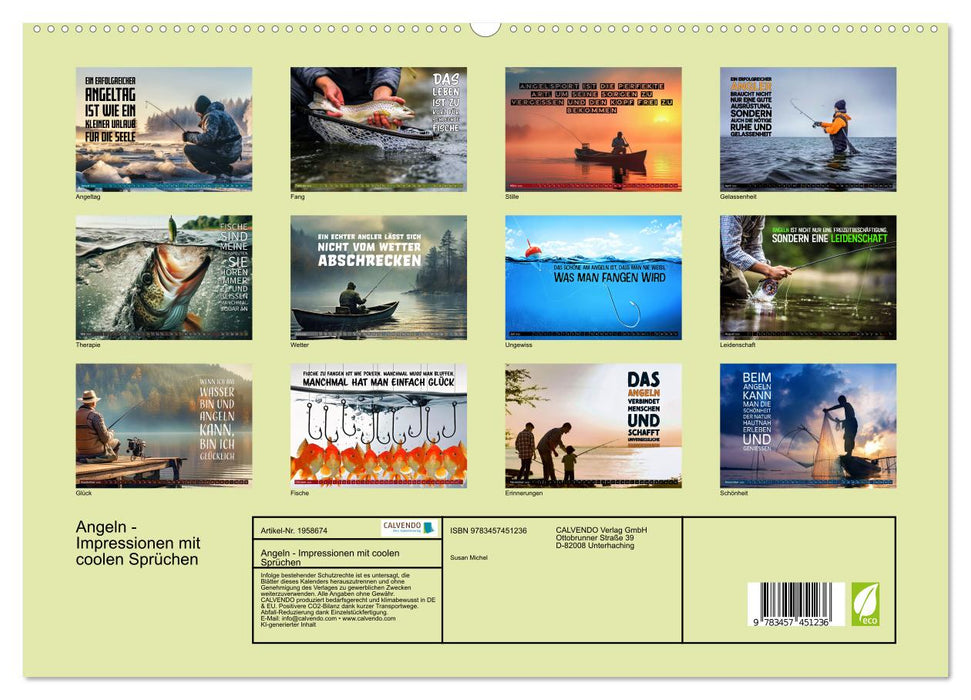 Angeln - Impressionen mit coolen Sprüchen (CALVENDO Premium Wandkalender 2026)