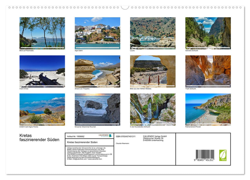 Kretas faszinierender Süden (CALVENDO Premium Wandkalender 2026)