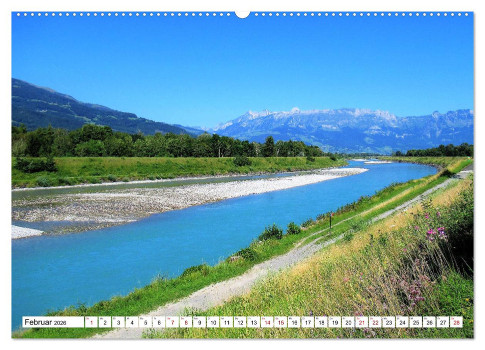 Liechtenstein - zwischen Rhein und Hochgebirge (CALVENDO Premium Wandkalender 2026)