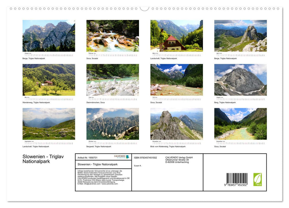 Slowenien - Triglav Nationalpark (CALVENDO Premium Wandkalender 2026)