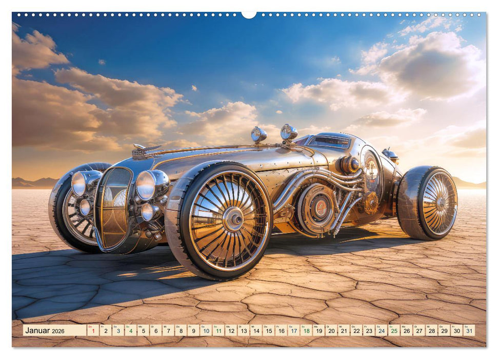 Utopische KI-Boliden (CALVENDO Premium Wandkalender 2026)