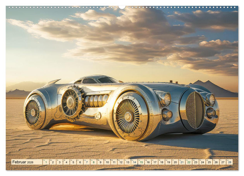 Utopische KI-Boliden (CALVENDO Premium Wandkalender 2026)