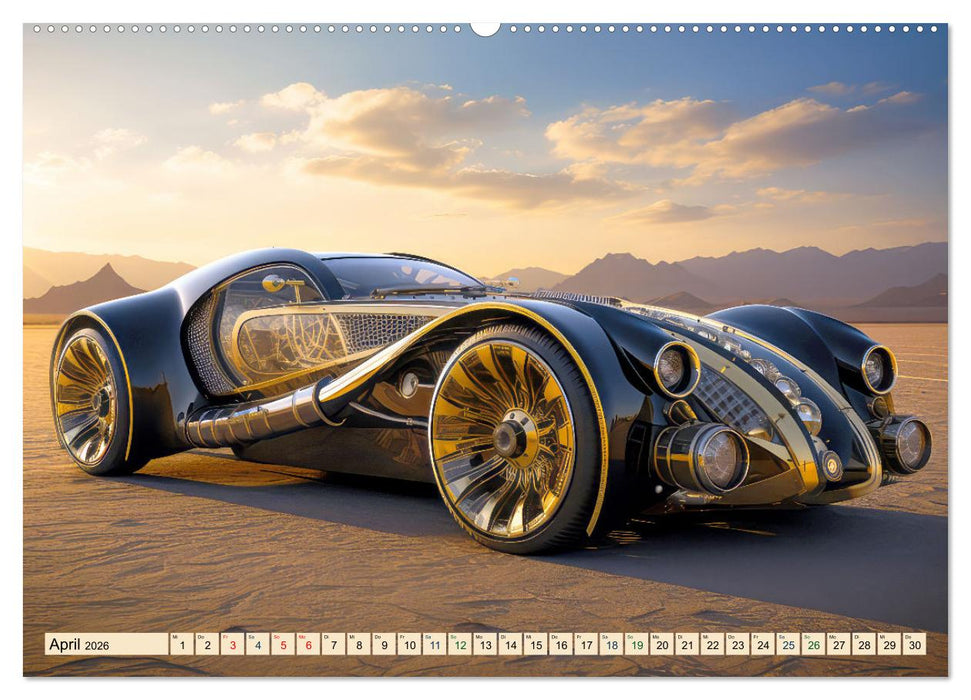 Utopische KI-Boliden (CALVENDO Premium Wandkalender 2026)
