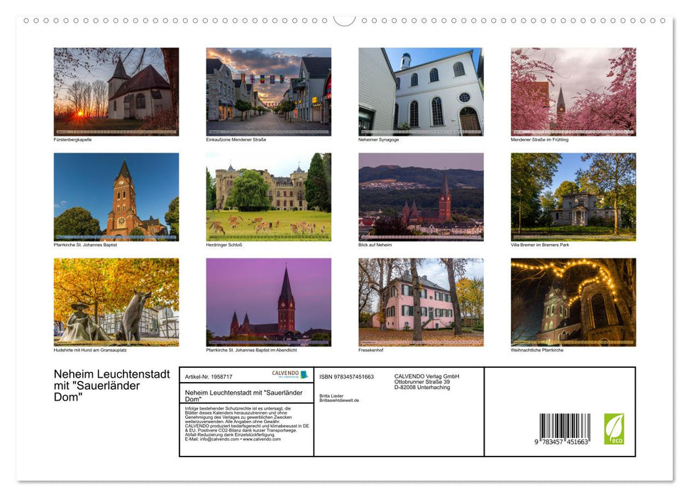 Neheim Leuchtenstadt mit "Sauerländer Dom" (CALVENDO Premium Wandkalender 2026)