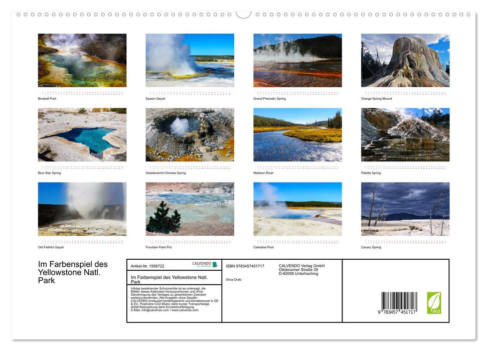 Im Farbenspiel des Yellowstone Natl. Park (CALVENDO Premium Wandkalender 2026)