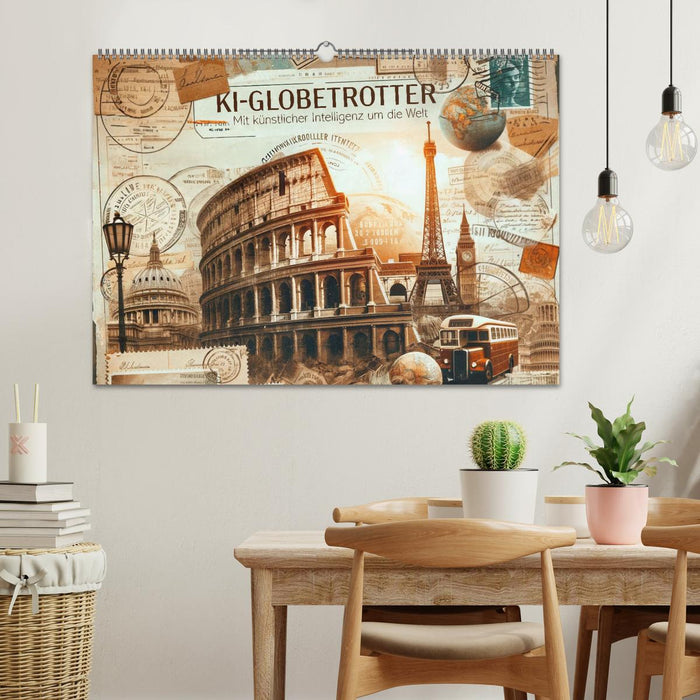 KI-Globetrotter: Mit künstlicher Intelligenz um die Welt (CALVENDO Wandkalender 2026)
