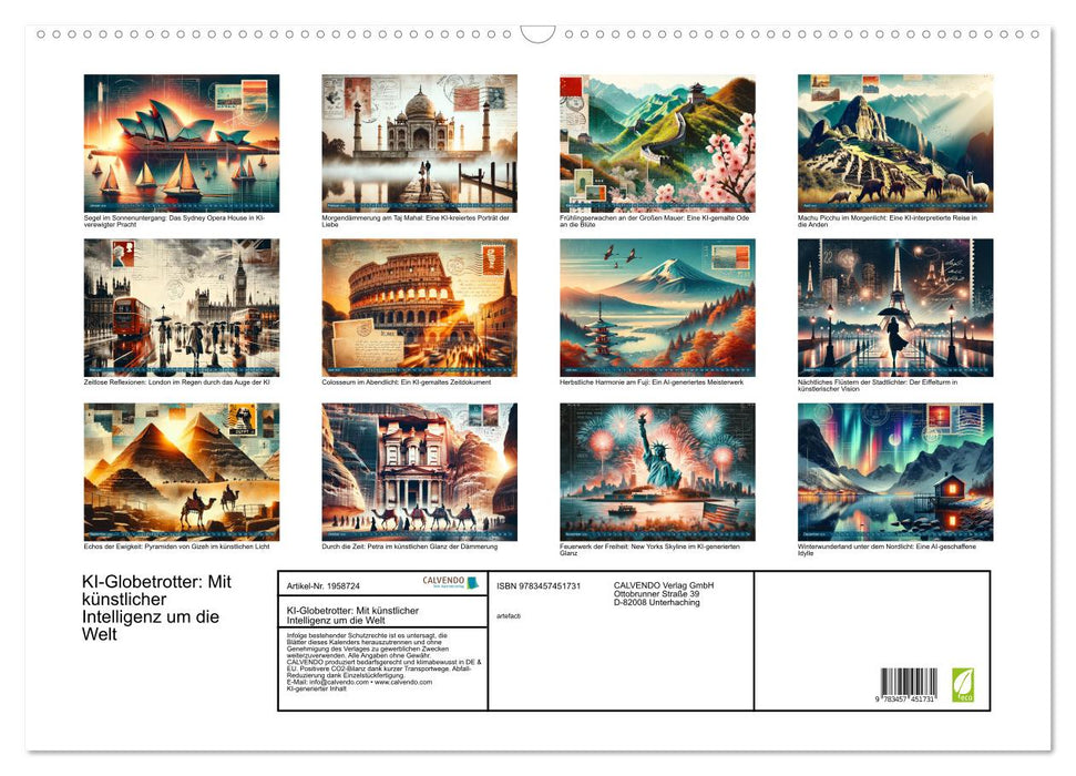 KI-Globetrotter: Mit künstlicher Intelligenz um die Welt (CALVENDO Wandkalender 2026)