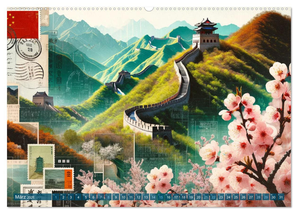 KI-Globetrotter: Mit künstlicher Intelligenz um die Welt (CALVENDO Wandkalender 2026)